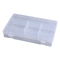Caja de almacenamiento de equipo de pesca de plástico transparente ajustable