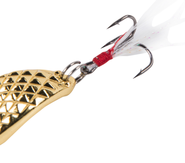 Cuchara de metal cromado ideal para trucha, panfish y bass