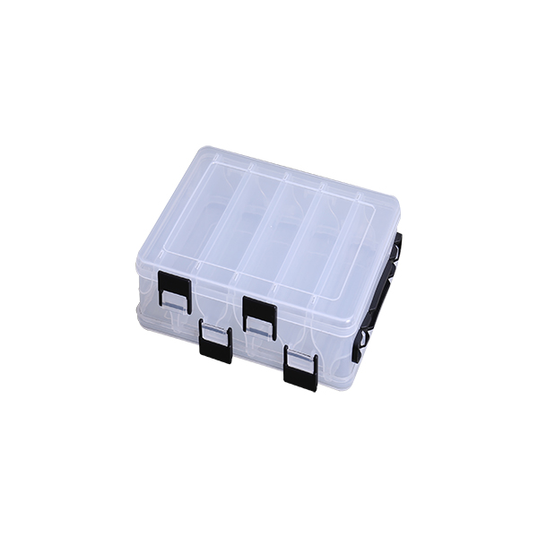 Caja de almacenamiento de artes de pesca de paletas prácticas de plástico transparente