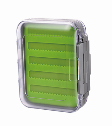 Accesorio de pesca de plástico transparente Caja de pesca con mosca de cebo de dos lados