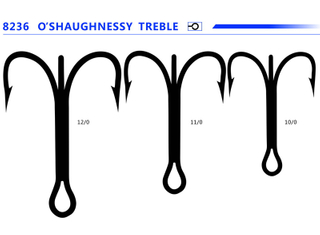 O′shaugnessy Treble Hooks 9626 Bn 4X Strong Fishing Hook