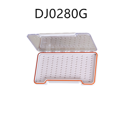 1 PC Caja de pesca con mosca impermeable de un solo lado Caja de pesca con mosca ligera Naranja