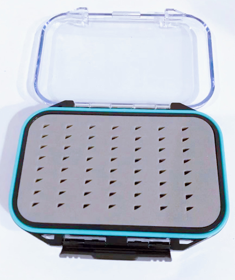1 pieza caja de pesca con mosca ligera caja de anzuelo caja de cebo caja de pesca con mosca impermeable azul