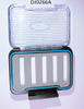 1pcs caja de pesca de mosca de plástico a prueba de agua de dos lados caja de engranajes de pesca azul