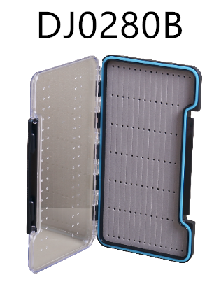1 PC Caja de pesca con mosca de plástico a prueba de agua de un solo lado Caja de pesca con mosca ligera Azul