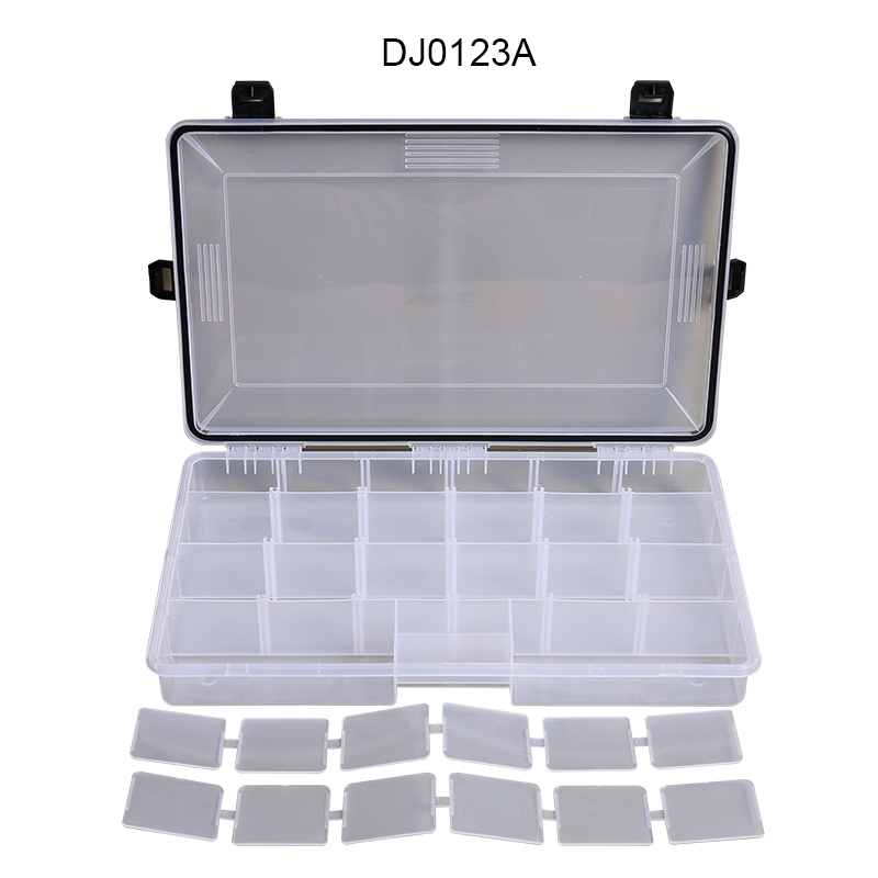 Cajas de aparejos de pesca Tapa de plástico impermeable Caja de aparejos de pesca