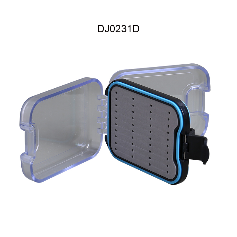 1 pieza caja de pesca con mosca contenedor transparente caja Sabot-hey azul