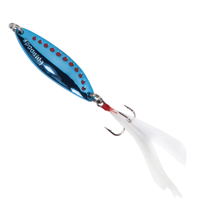 1 señuelos de pesca de hoja de 10g con cucharas de metal de ganchos triples
